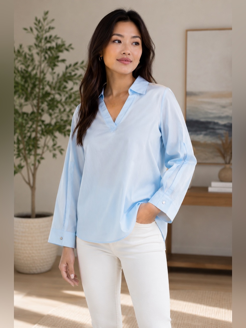 NEW Harshman Lilou Blouse – Blue – Size 2X
